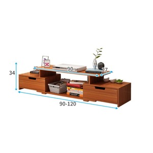 Mobile TV Moderno Estensibile in Legno, Console Multimediale con Armadietto Contenitore, <span class=keywords><strong>Centro</strong></span> Intrattenimento da Terra per Soggiorno - Product Image 5