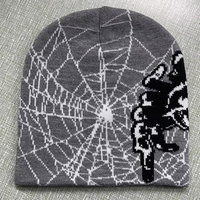 Bonnet d'hiver Halloween en jacquard pelucheux avec motif animalier, 100 % acrylique, unisexe, réglable, accessoires de voyage