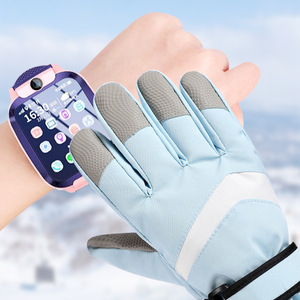 Kids Thermal Knit <b>Gloves</b> with Polar Fleece Lining Water Resistant Windproof for Outdoor Sports Running and Cycling Touch Screen - Product Image 6