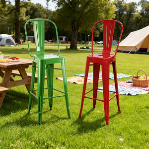 Chaise haute <span class=keywords><strong>de</strong></span> restaurant avec finition moderne brillante blanche, bords arrondis, tabouret <span class=keywords><strong>de</strong></span> <span class=keywords><strong>bar</strong></span> poli et sécurisé - Product Image 4