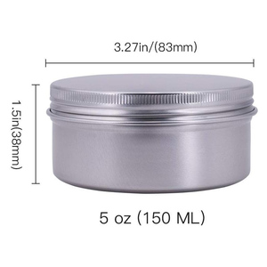 Contenants cosmétiques ronds de 5g, 10g, 20g, 30g, 50g, 60g, 80g, 100g, 120g, 150g, 200g, 250g, 400g, boîtes en étain avec couvercle à vis - Product Image 2
