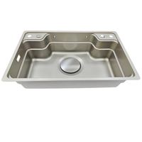 Évier de cuisine multifonctionnel en acier inoxydable Évier de port avec accessoires de travail Style coréen Grand bassin simple 7848