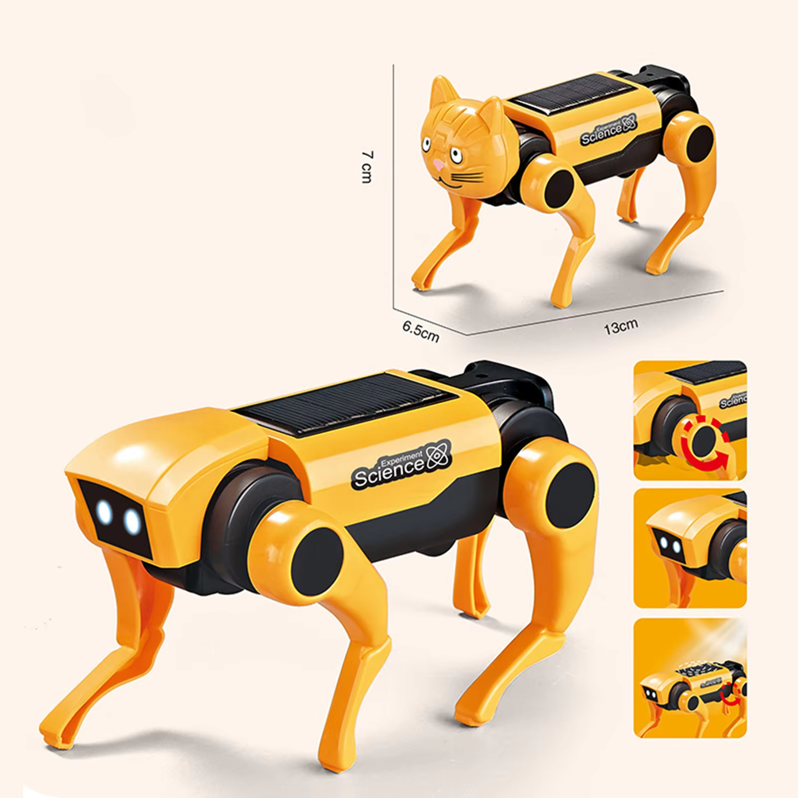 A0449 DIY Assembly Solar Electric Mechanical Dog Science Tech Puzzle Toy Smart Education Robot Dog Toys for Kids Children Gifts