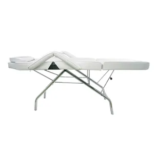 Repose-pieds à dossier réglable blanc le plus apprécié Matériau en cuir PVC souple Beauté Soins de santé Spa Message Lit facial Table Lit