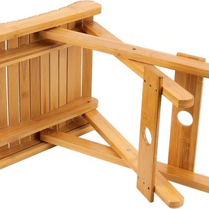 Folding Wooden Bath <b>Stool</b> Solid Wood Rectangular Foldable <b>For</b> <b>Bathroom</b> Use - Product Image 4