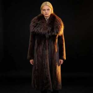 <span class=keywords><strong>Pelliccia</strong></span> di <span class=keywords><strong>visone</strong></span> lunga personalizzata all'ingrosso con collo in <span class=keywords><strong>pelliccia</strong></span> di volpe - Product Image 2