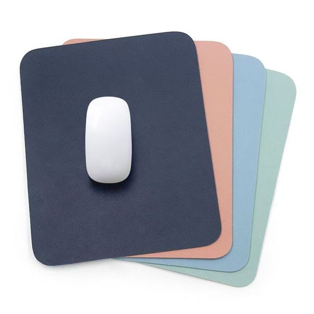 Hot Sale Multi-Colour Waterproof Writing PU Leather PVC Mouse Pad with Stitched Edge