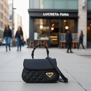 Lucrecia Fana Sac messager noir à bandoulière grande capacité pour femme en cuir PU motif uni toutes saisons - Product Image 2