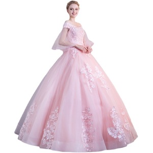 Pink Long Performance Dress Women Stage Solo Tutu Skirt Polyester Art Exam Attire Evening Gown Adult Size 12-17 - Product Image 5
