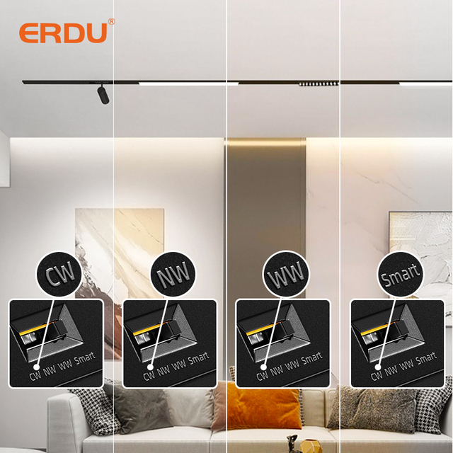 ERDU Magnet Linear Rail Light ERDU 48V LED Magnet Magnetic Track Spotlight COB Series High Performance Lighting