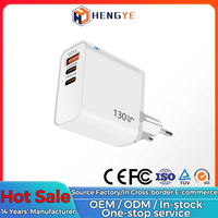 Oem USB-C 65W GaN-lader 130W 3-poorts smartphone type-C voedingsadapter multiport USB-C PD snelladen bureaulader 120W