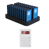 Sistema de Llamada Inalámbrico para Restaurante con Pager, Localizador Vibratorio Impermeable de Largo Alcance (20 unidades) para Camareros y Posavasos sin Logotipo