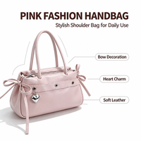 Nouveau sac à main pour femme, style mignon, sac à poignée supérieure avec pendentif en forme de cœur, sac à main pour tous les jours