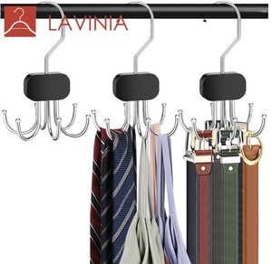 Lavinia lemari pakaian logam tidak selip berputar multifungsi tas syal sabuk Organizer dasi Bra lemari logo gantungan kait - Product Image 1