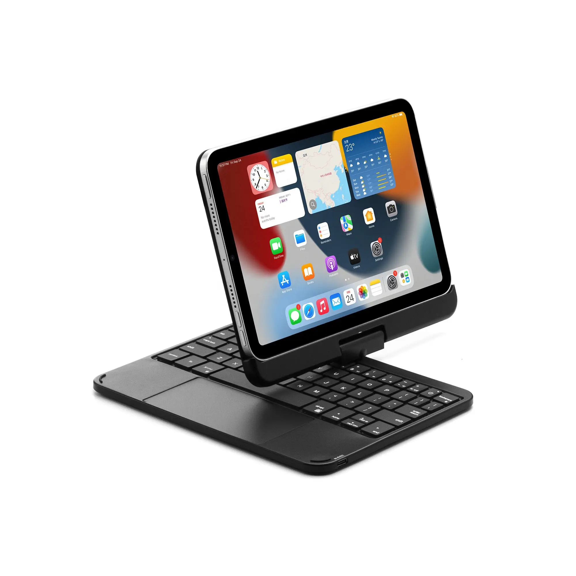 Casing Keyboard nirkabel portabel, bantalan sentuh pintar, tombol Backlit RGB portabel, casing Keyboard nirkabel untuk iPad Mini 6 2022
