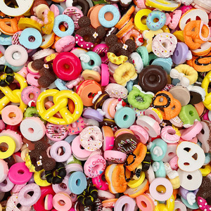 100pcs Wholesale Price Mixed Cartoon Flatback Resin Cabochon Mini Food Charms for Diy Handmade Hairpin Decoration
