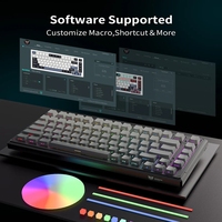 Clavier mécanique Onikuma G83 à 83 touches RGB tri-mode avec touches interchangeables à chaud (axe linéaire rose Goertek)