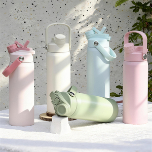 24oz Insulated Stainless Steel Water Bottle with Dual Use Lid Custom Logo Vacuum <b>Flask</b> for Sports Gym Fitness Workout - Product Image 5