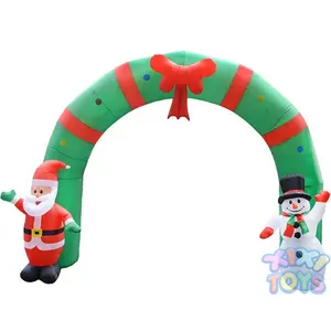 XIXI खिलौने आउटडोर क्रिसमस की सजावट सांता क्लॉस और स्नोमैन के साथ Inflatable क्रिसमस द्वार कट्टर