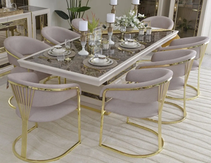 Sedia <span class=keywords><strong>da</strong></span> Pranzo in Acciaio Inossidabile con Rivestimento in Velluto, Design Moderno per Casa, Ufficio, Hotel, Matrimoni, Feste e <span class=keywords><strong>Cucina</strong></span> - Product Image 2
