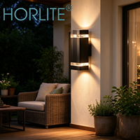 Applique murale LED moderne rectangulaire verticale pour extérieur, éclairage haut et bas, pour porche, jardin, patio, porte d'entrée