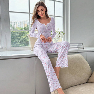 Pyjamas à manches longues sexy et décontractés, style européen et américain, best-sellers transfrontaliers pour l'automne et l'hiver - Product Image 3