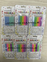 Bougie Magique Réallumable en Promotion, Colorée, pour Décoration de Gâteau d'Anniversaire, Nouvelle Bougie Magique Fantaisie avec Base