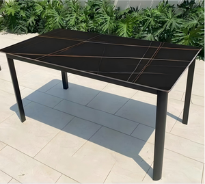 Mesa de Comedor para Exteriores de Diseño Moderno, Personalizada, Impermeable, de Metal, Plástico y Madera, para Restaurantes, Muebles de Exterior, Venta al Por Mayor - Product Image 2
