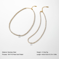 YF3356 Fashion Jewelry Full Cubic Zirconia Necklaces 18K Gold Plated Stainless Steel 5A Zircon Tennis Chain Clavicle Necklace