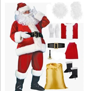 Costume de Père <span class=keywords><strong>Noël</strong></span> unisexe pour adultes, robe de <span class=keywords><strong>Noël</strong></span> rouge, déguisement pour hommes et femmes, tenue de fête d'Halloween - Product Image 2
