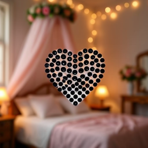 Adesivo con strass scintillanti a forma di cuore ILAN 32 cm Rif. 32967 - Product Image 2