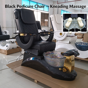 Fauteuil de pédicure rose inclinable avec massage des pieds, bac en verre, pour salon de beauté - Product Image 5