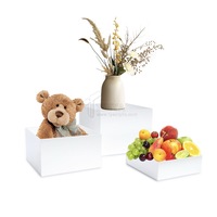 Support à Gâteau en Acrylique de Taille Personnalisée, Rehausseur en Acrylique Blanc pour Présentoir de Nourriture, Rehausseur Carré pour Buffet
