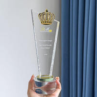 Trophée Couronne en Cristal de Haute Qualité, Cadeau Souvenir, Trophée Couronne en Cristal, Récompenses