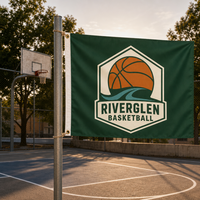 Bannière publicitaire rectangulaire personnalisée pour club de basketball, 3x5 pieds, en polyester non tissé, impression numérique, résistante aux UV