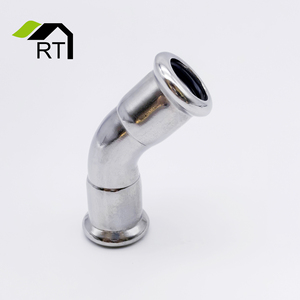 15-108mm kalt extrudieren der Edelstahl 304/316L DVGW M-Profil Press Sanitär armatur 45-Grad-Winkel - Product Image 1