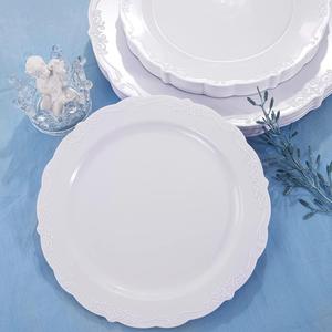 Platos Desechables de Plástico PS con Borde de Encaje Colorido para Decoración de Mesa en Bodas, Fiestas y Eventos - Product Image 4