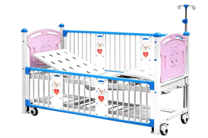 Cama de <span class=keywords><strong>Hospital</strong></span> Pediátrica Manual con Respaldo, Ajuste de Reposapiés y Barandillas de Seguridad para Cuidado de Pacientes Infantiles - Product Image 2