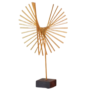 Modern Gold Abstract Metal Art Sculpture Geometric Desk <b>Table</b> <b>Decor</b> Luxury Minimalist Nordic Home Office Craft Centerpiece Gift - Product Image 5