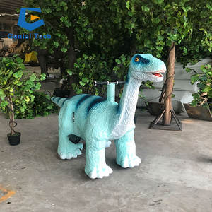 Patinete favorito de los niños con control remoto de coche con batería de dinosaurio azul de simulación eléctrica para parque de atracciones, con monedas - Product Image 2
