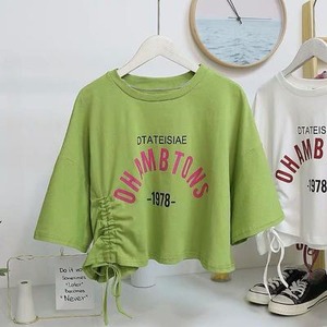 Camiseta Corta para Mujer, Diseño Único con Cordón, Estampado de Letras, Camisetas de Manga Corta - Product Image 5