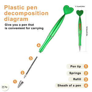 Bolígrafo de Plástico Promocional de Moda de Nueva Marca con Logotipo Impreso en Forma de Corazón en la Parte Superior para Regalos de Navidad - Product Image 2