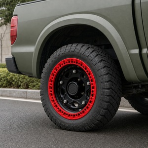 Jantes Beadlock tout-terrain forgées sur mesure, 18 pouces, noir mat avec anneau rouge, jante en aluminium 6061-T6, 5x114.3, 4x4 - Product Image 2