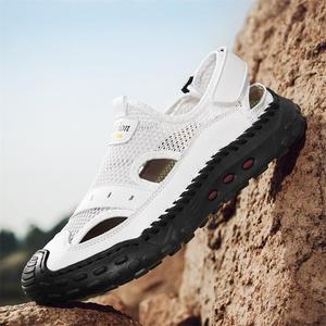 Suitable Coastal Travel Breathable Mesh <b>Sandals</b> <b>Closed</b> <b>Toe</b> Casual <b>Sandals</b> Non Slip Daily Shoes Men Adjustable Hook Loop <b>Summer</b> - Product Image 3