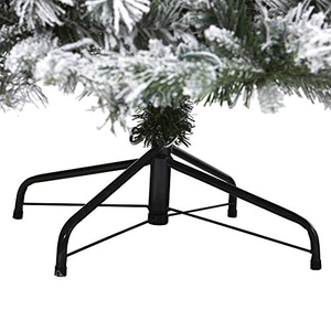 Grand arbre de Noël artificiel floqué blanc pré-éclairé avec lumières LED pour décoration extérieure - Product Image 2