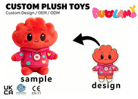 Peluche personnalisée nuage rouge mignon, figurine douce OEM/ODM pour souvenir ou cadeau