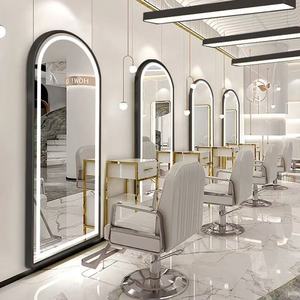Estación de Espejo LED de Lujo para Salón, Espejo Arqueado Retroiluminado con Estaciones de Peinado para Peluquerías - Product Image 6