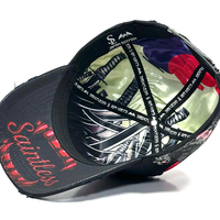 Gorra de Béisbol de Lujo de 5 Paneles con Bordado 3D Personalizado G5, Forro de Satén y Pedrería, Diseño Sakura, Samurái Japonés y Monte Fuji, Venta al por Mayor de Fábrica