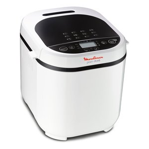 เครื่องทำขนมปังไฟฟ้า Moulinex Pain Dore สำหรับใช้ในบ้าน ทำจากพลาสติก ขนาด 1 กก. 600 วัตต์ 12 โปรแกรม สีขาวและสีดำ ภาษาอังกฤษ - Product Image 1