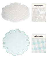 Ensemble de sets de table carrés personnalisés réutilisables en polyester-coton brodés traditionnels, napperons et sous-verres décoratifs